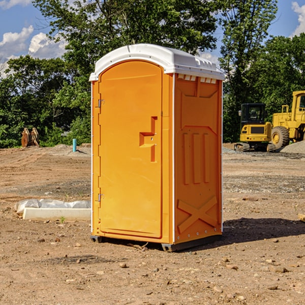 how often are the porta potties cleaned and serviced during a rental period in Rivoli